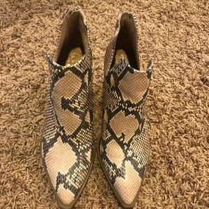 Vince Camuto Gigietta snake skin booties